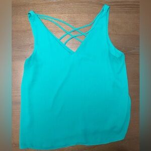 Express Teal Strappy V-Neck Camisole